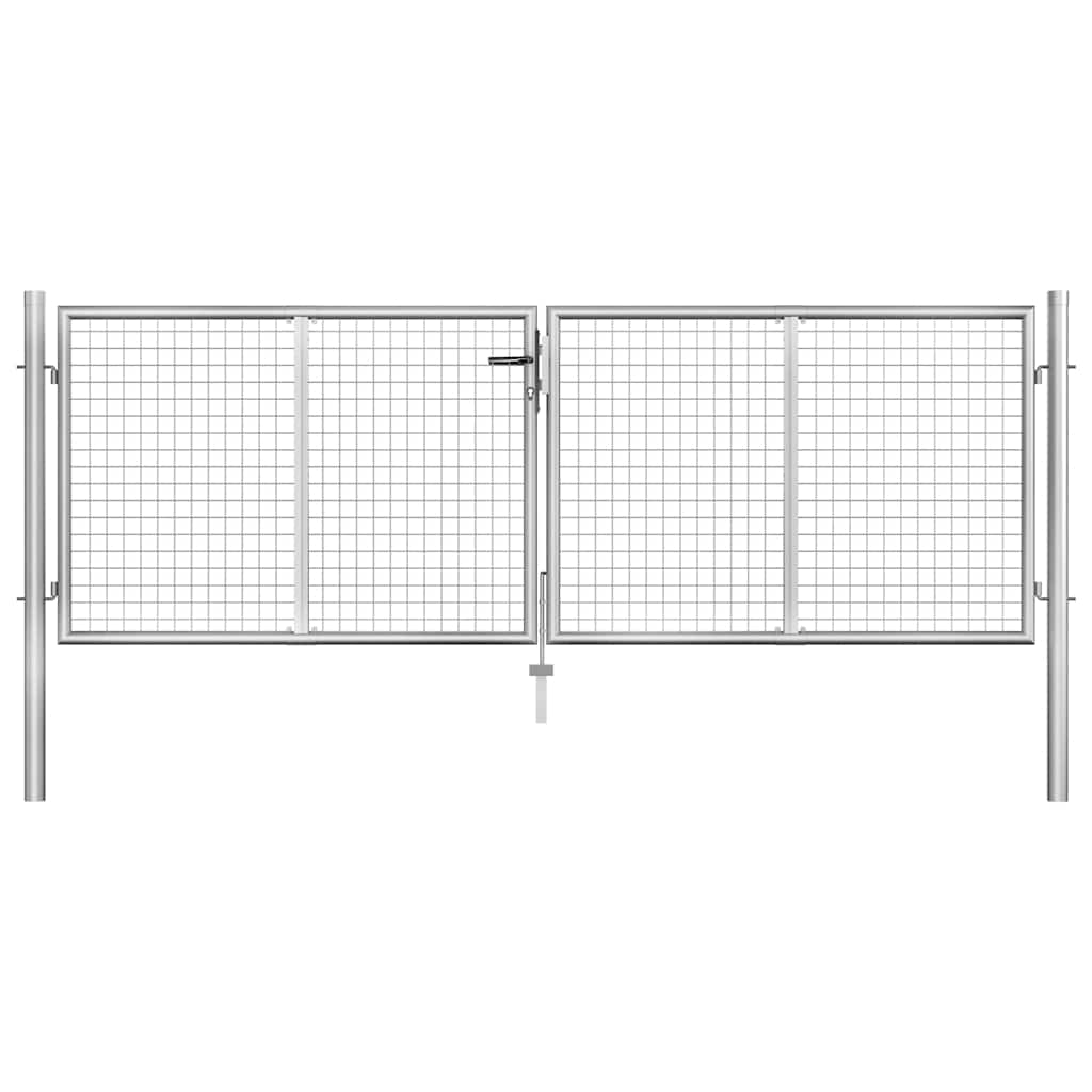 VIDAXL -Anschluss 306x125 cm verzinkter Stahl Silber gefärbt