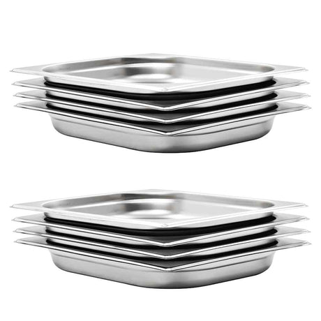 VIDAXL GASTRONORMBAKKEN 8 PC GN 1 2 40 mm Edelstahl