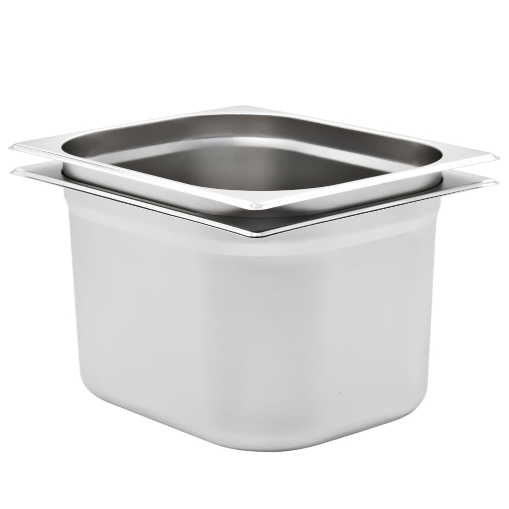 VidaXL Gastronormbehälter 2 Stück GN 1 2 200 mm Edelstahl