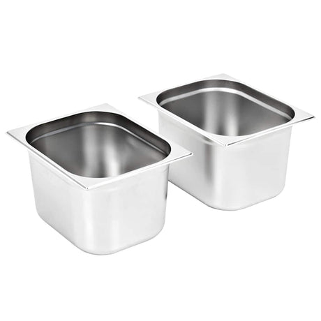 VidaXL Gastronormbehälter 2 Stück GN 1 2 200 mm Edelstahl