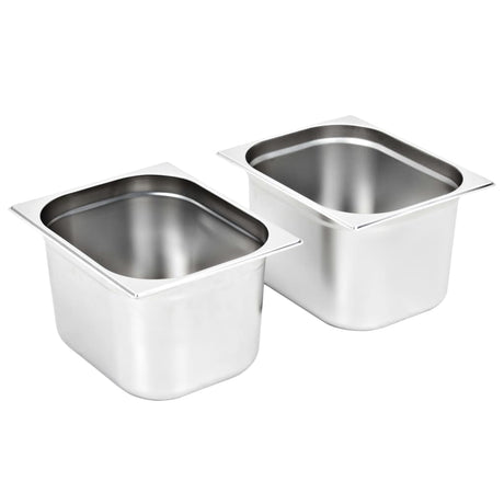 VidaXL Gastronormbehälter 2 Stück GN 1 2 200 mm Edelstahl