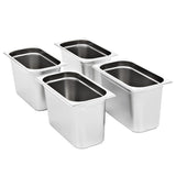 VIDAXL GASTRONORMBAKKEN 4 PCS GN 1 3 200 mm Edelstahl