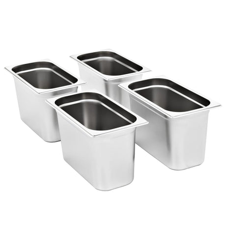 VIDAXL GASTRONORMBAKKEN 4 PCS GN 1 3 200 mm Edelstahl