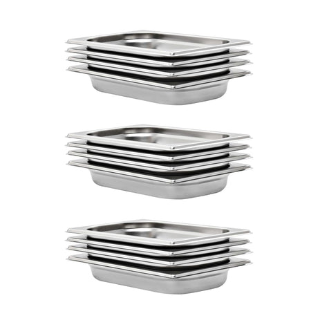 VIDAXL GASTRONORMBAKKEN 12 PC GN 1 4 40 mm Edelstahl