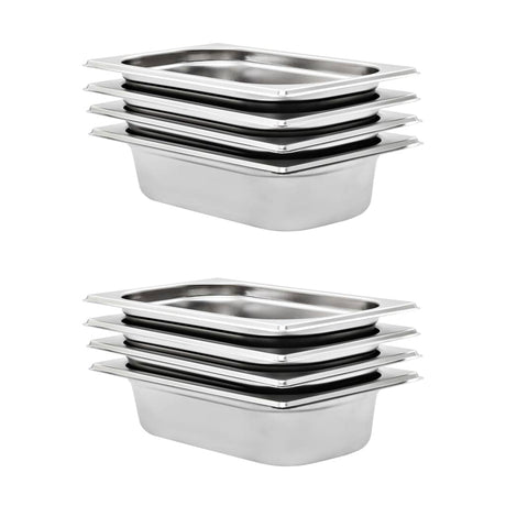 VIDAXL GASTRONORMBAKKEN 8 PC GN 1 4 65 mm Edelstahl