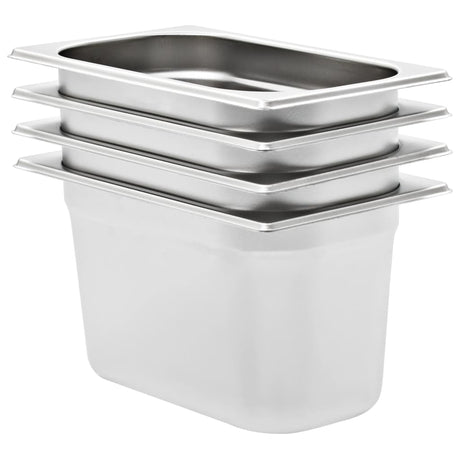 Vidaxx Gastronormbehälter 4 Stück GN 1 4 150 mm Edelstahl