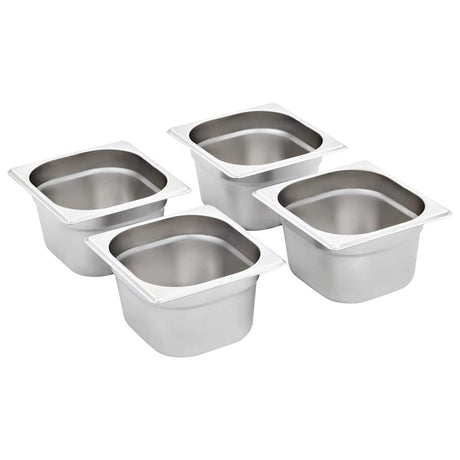 Vidaxx Gastronormbehälter 12 Stück GN 1 6 100 mm Edelstahl