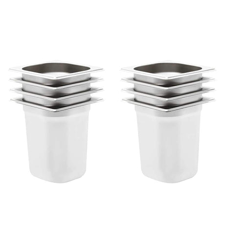 Vidaxx Gastronormbehälter 8 Stück GN 1 6 200 mm Edelstahl