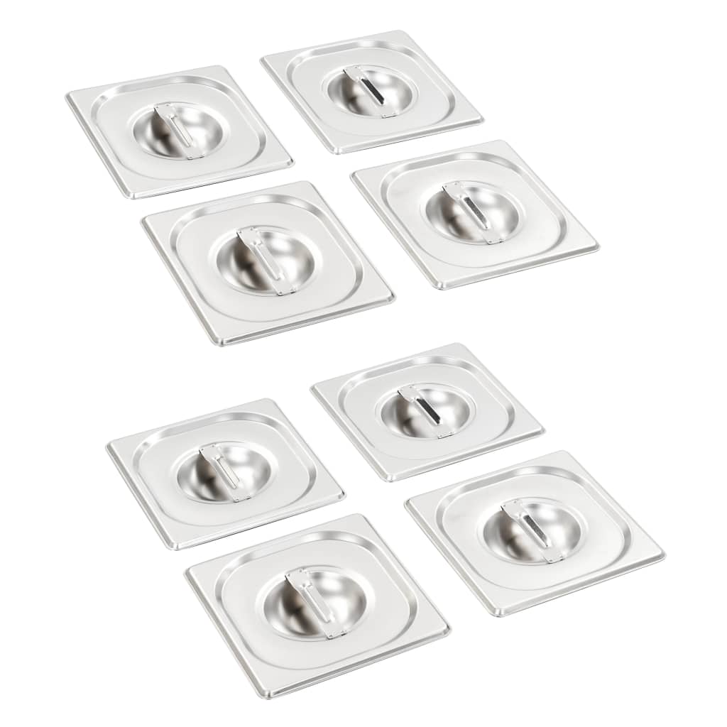 Vidaxl Deckel 8 Stück für GN 1 6 Edelstahlschüsseln