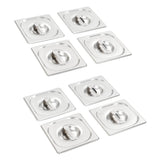 Vidaxl Deckel 8 Stück für GN 1 6 Edelstahlschüsseln