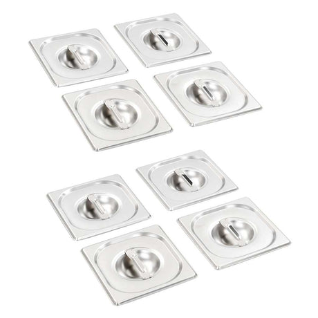Vidaxl Deckel 8 Stück für GN 1 6 Edelstahlschüsseln