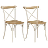 Vidaxl kruisstoelen 2 st massief mangohout wit