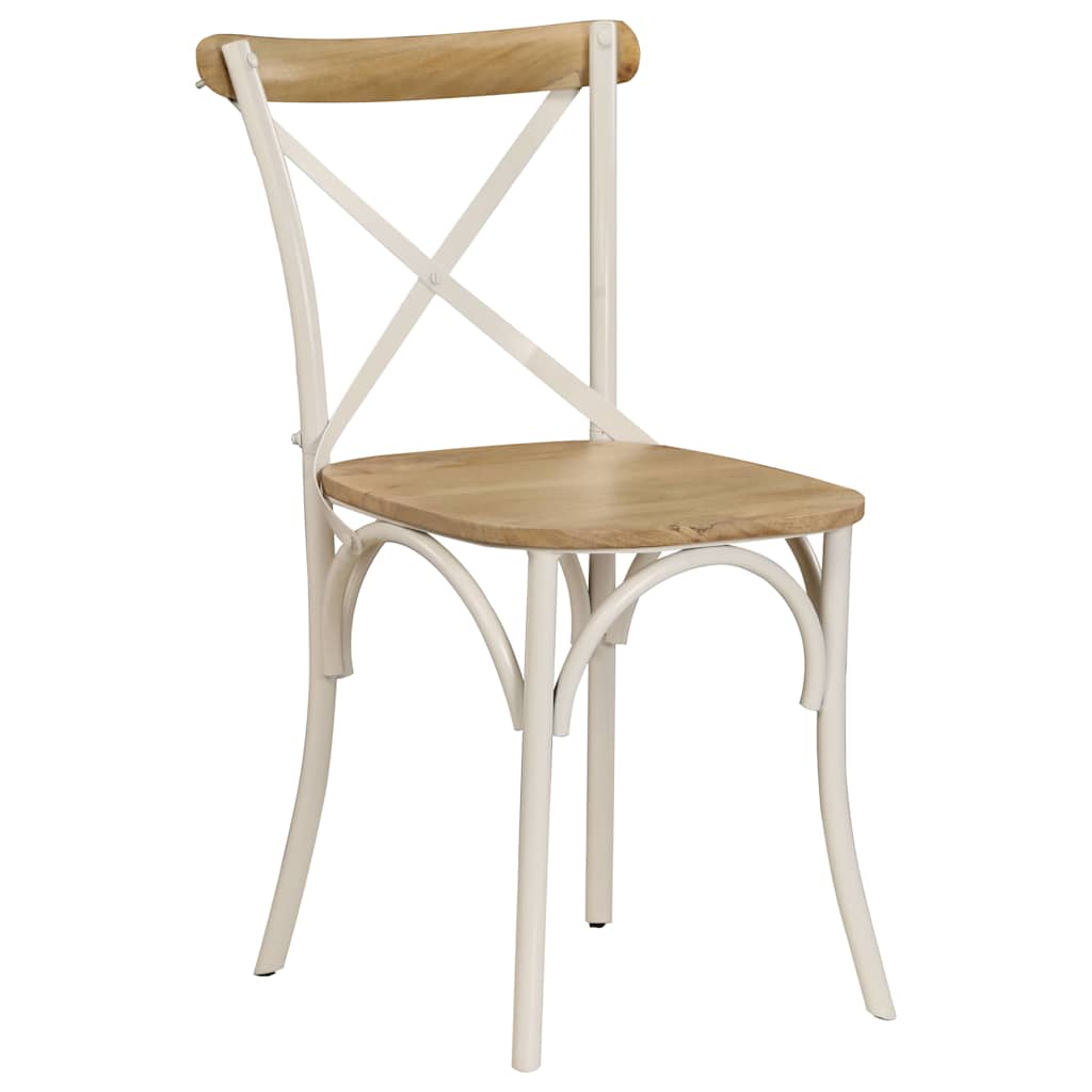 Vidaxl kruisstoelen 2 st massief mangohout wit