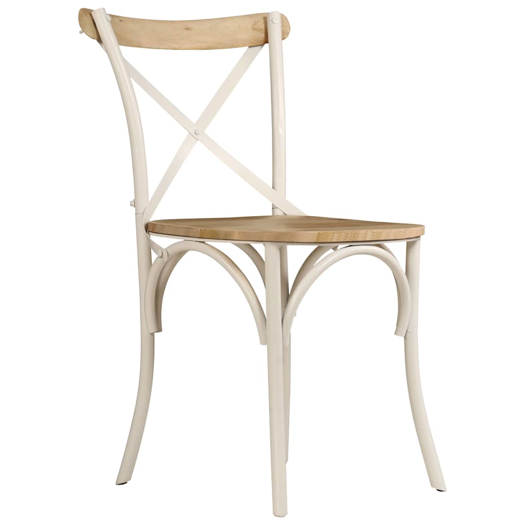 Vidaxl kruisstoelen 2 st massief mangohout wit