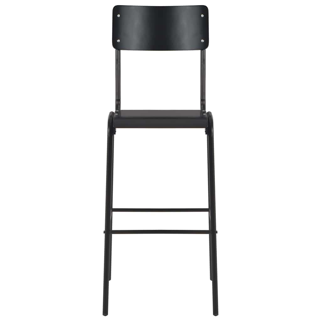 Vidaxl barstoelen 2 st massief multiplex staal zwart
