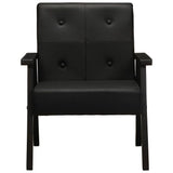 Vidaxl fauteuil echt leer zwart