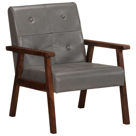 Vidaxl fauteuil echt leer grijs
