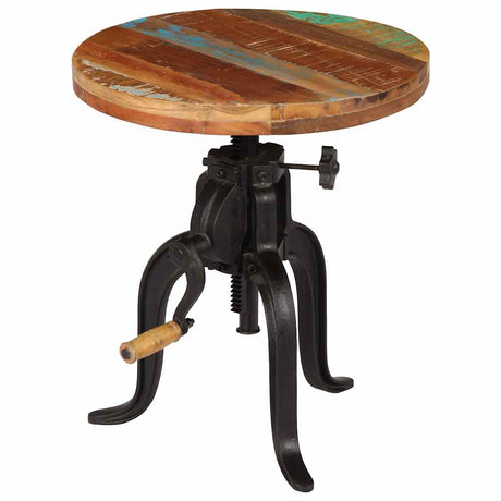 Vidaxl bijzettafel 45x(45-62) cm massief sloophout en gietijzer