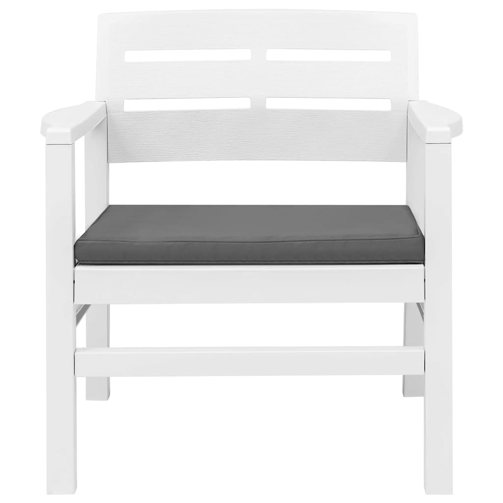 Vidaxl 3-delige loungeset kunststof wit