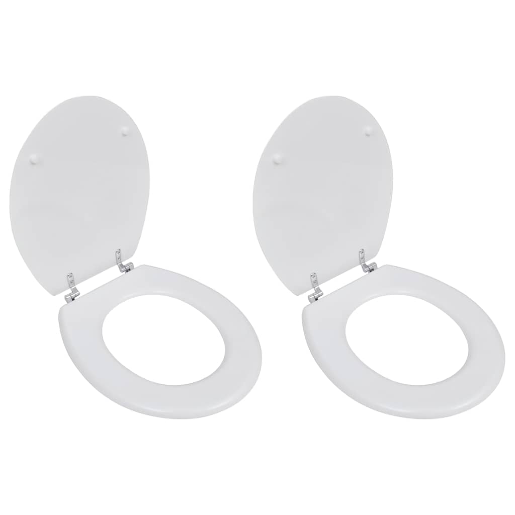 Vidaxl Toilettensitze mit Deckel 2 Stück MDF weiß