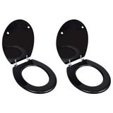 Vidaxl -Toilettensitze mit Deckel 2 ST MDF Schwarz