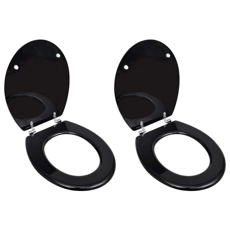 Vidaxl -Toilettensitze mit Deckel 2 ST MDF Schwarz