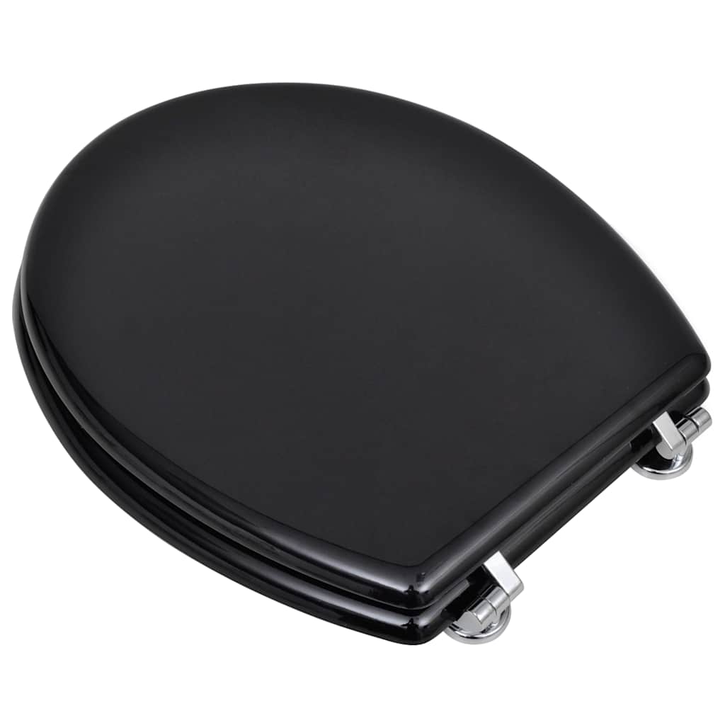 Vidaxl Toilettensitze mit Deckel 2 Stück MDF schwarz
