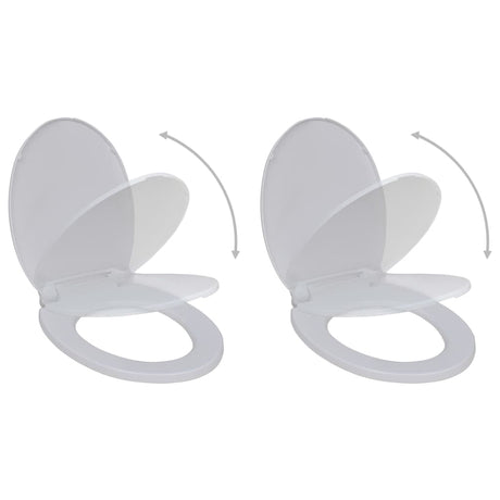 Vidaxl-Toilettensitze mit weichen Deckel 2 St Kunststoff weiß