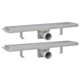Vidaxl Duschabfluss 2 pc rechteckig 530 x 140 mm Edelstahl