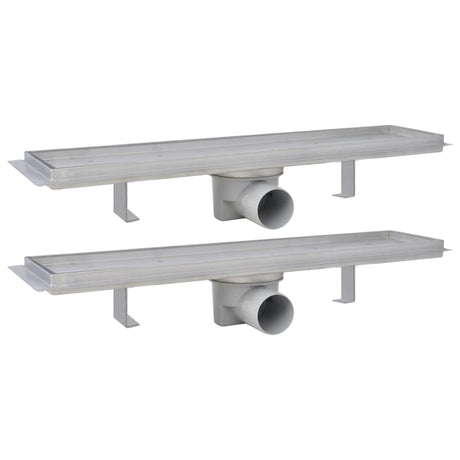 Vidaxl Duschabfluss 2 pc rechteckig 530 x 140 mm Edelstahl