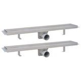 Vidaxl Duschabfluss 2 pc rechteckige 630x140 mm Edelstahl