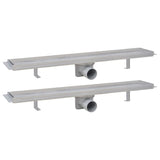 Vidaxl Duschabfluss 2 pc rechteckig 730 x 140 mm Edelstahl