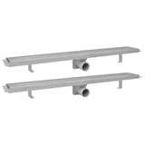 Vidaxl Duschabfluss 2 pc rechteckige 830x140 mm Edelstahl