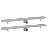 Vidaxl Duschabfluss 2 pc rechteckig 930 x 140 mm Edelstahl