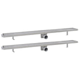 Vidaxl Duschabfluss 2 pc rechteckig 1030x140 mm Edelstahl