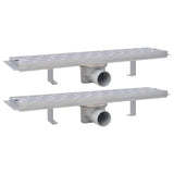 Vidaxl Duschabfluss 2 pc rechteckige Linie 530 x 140 mm Edelstahl