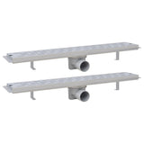 Vidaxl Duschabfluss 2 pc rechteckige Linie 630 x 140 mm Edelstahl