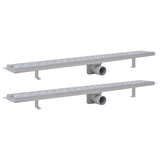 Vidaxl Duschabfluss 2 pc rechteckige Linie 930 x 140 mm Edelstahl
