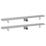 Vidaxl Duschabfluss 2 pc rechteckige Linie 1030x140 mm Edelstahl