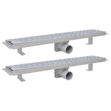 VIDAXL Duschabfluss 2 pc rechteckige Wellen 630x140 mm Edelstahl