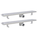Vidaxl Duschabfluss 2 pc rechteckiger Golf 730x140 mm Edelstahl