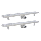 Vidaxl Duschabfluss 2 pc rechteckige Blase 730 x 140 mm Edelstahl