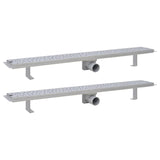 VIDAXL Duschabfluss 2 ST Rechteckblase 930 x 140 mm Edelstahl