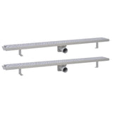 Vidaxl Duschabfluss 2 pc rechteckige Blase 1030x140 mm Edelstahl
