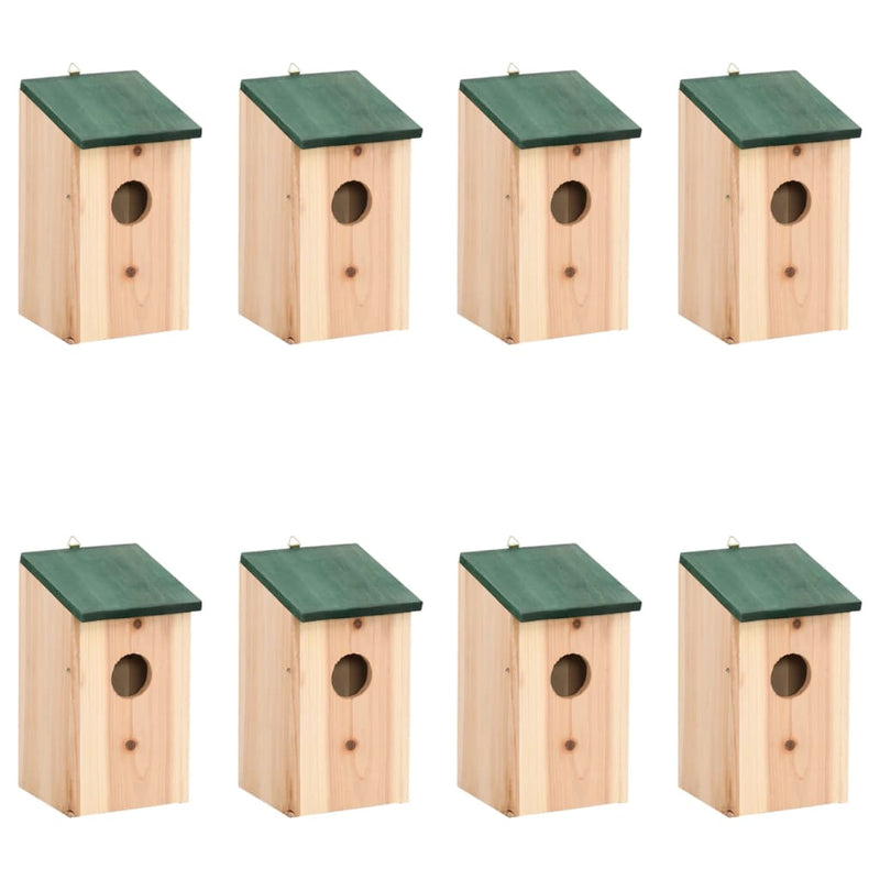 Vidaxl Vogelhäuser 8 Stcs 12x12x22 cm Holz