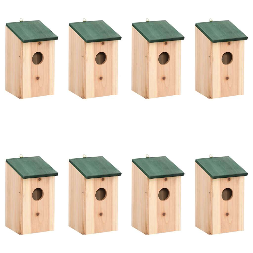 VidaXL Vogelhäuschen 8 Stück 12x12x22 cm Holz