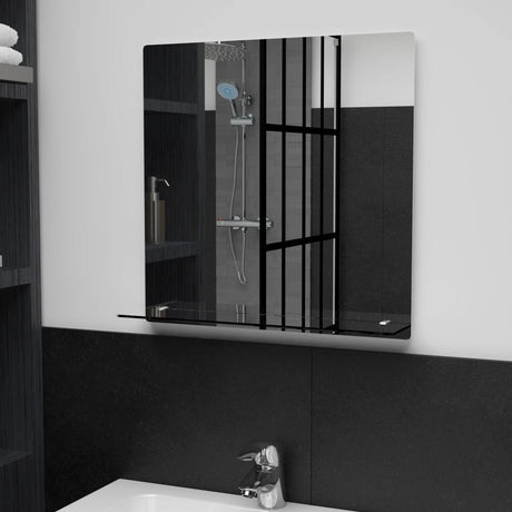 Vidaxl -Wandspiegel mit Regal 50x50 cm gehärtetes Glas