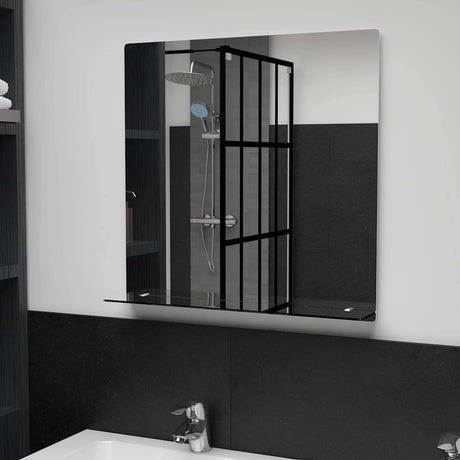 Vidaxl -Wandspiegel mit Regal 60x60 cm gehärtetes Glas