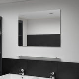 Vidaxl -Wandspiegel mit Regal 80x60 cm gehärtetes Glas