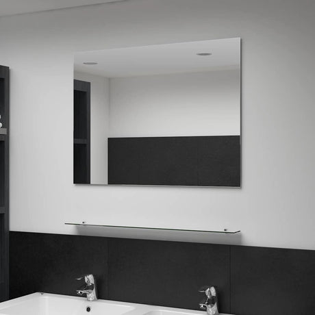 Vidaxl -Wandspiegel mit Regal 80x60 cm gehärtetes Glas